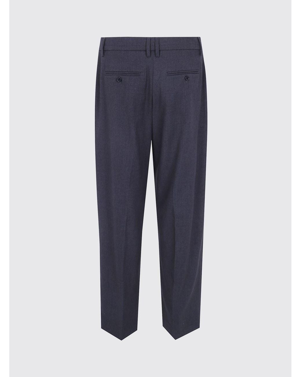 DUNST Blue Wide Leg Pleated Tailored Trousers for men