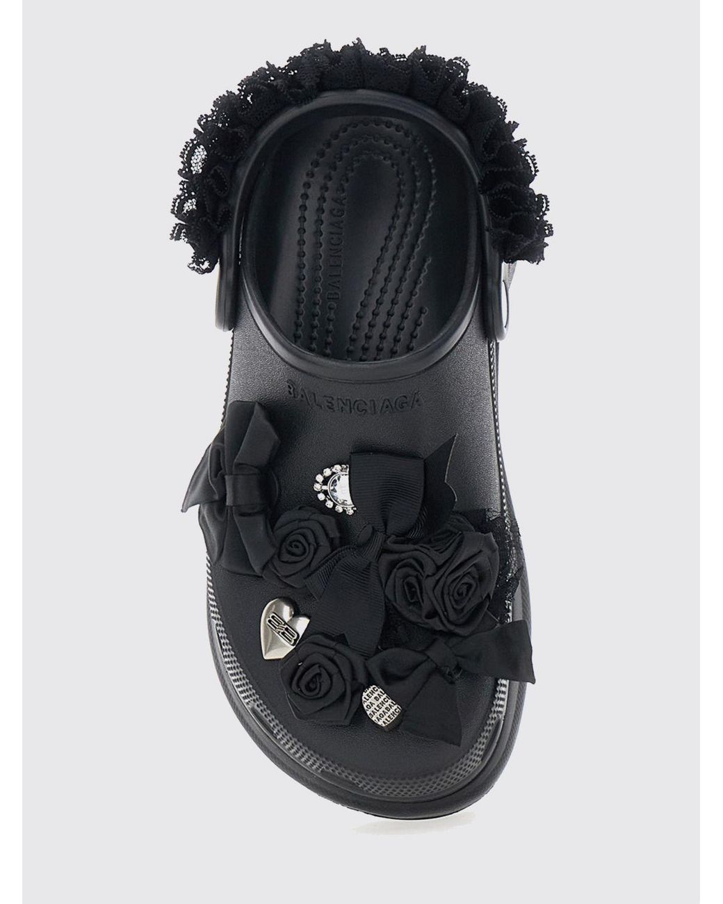 Balenciaga Black X Crocs Jibbitz Eva Mules With Platform And Decorative Studs