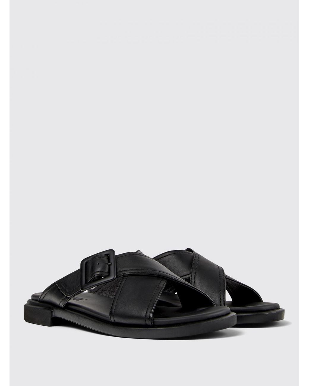 Camper Black Leather Buckle Sandals Casual Comfort