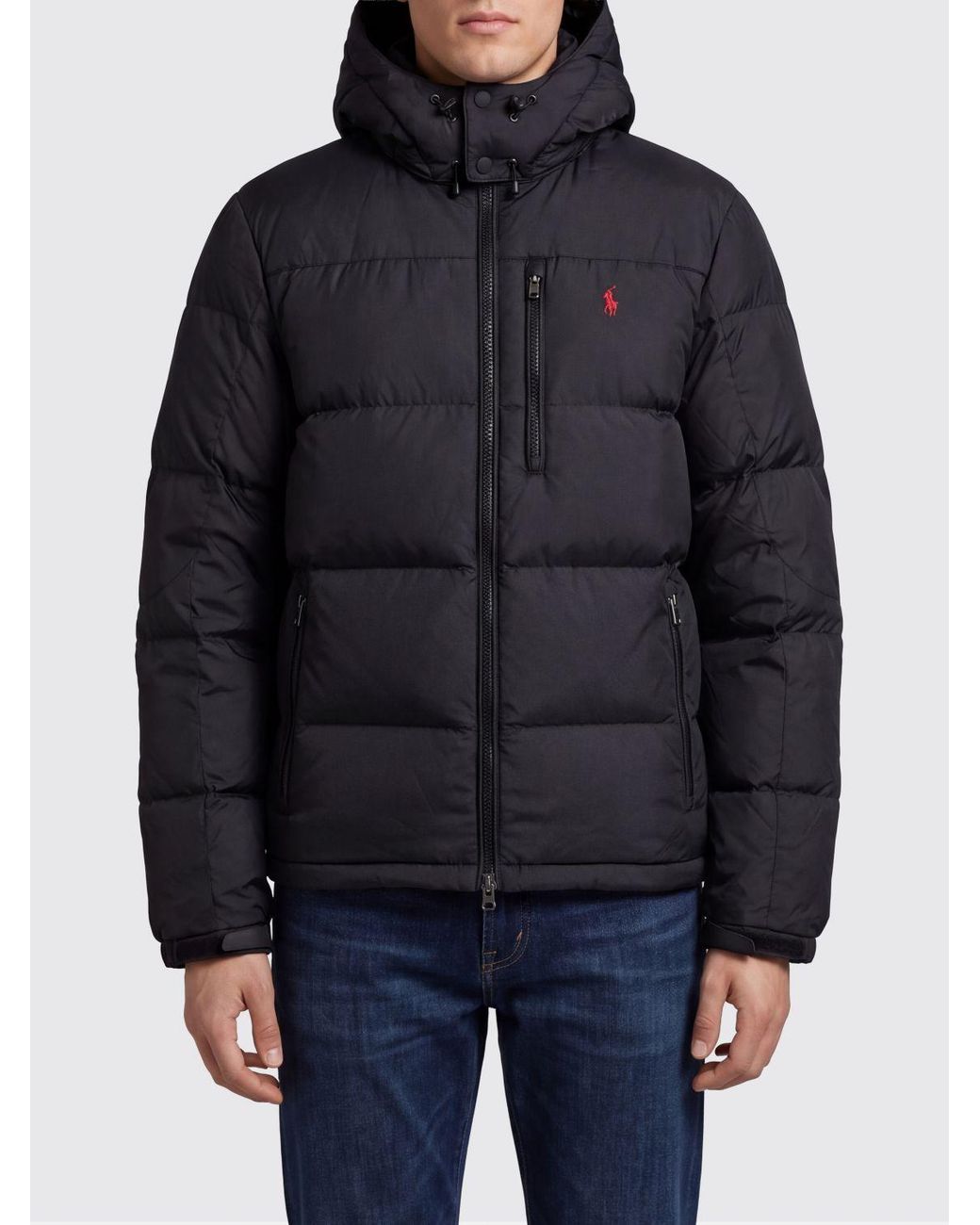 Polo Ralph Lauren Blue Gorham Quilted Nylon Hooded Down Jacket With Pony Logo for men