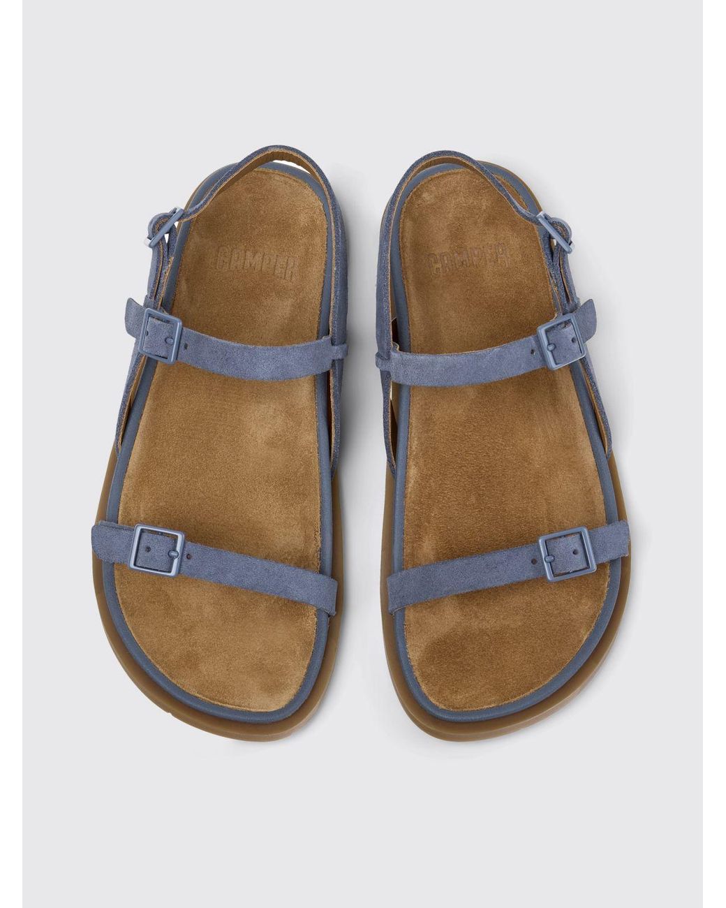 Camper White Lluc Suede Sandal