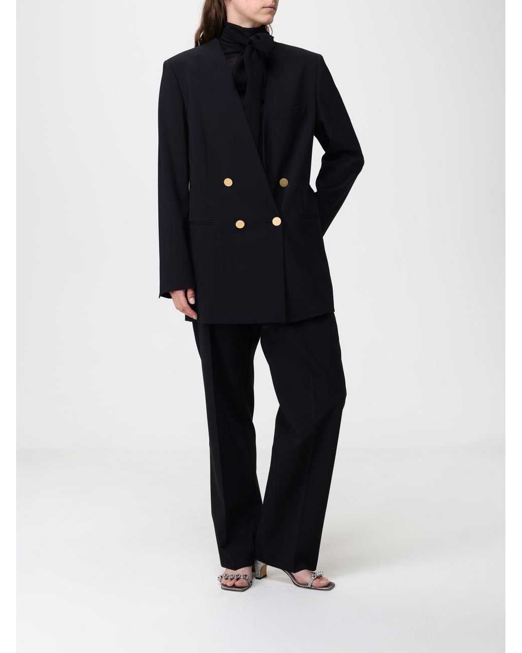 Alberta Ferretti Blue Long Double-Breasted Blazer