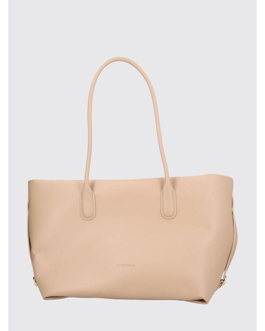THEMOIRÈ Natural ThemoirÈ Tallia Recycled Leather Shoulder Bag With Double Tubular Handle