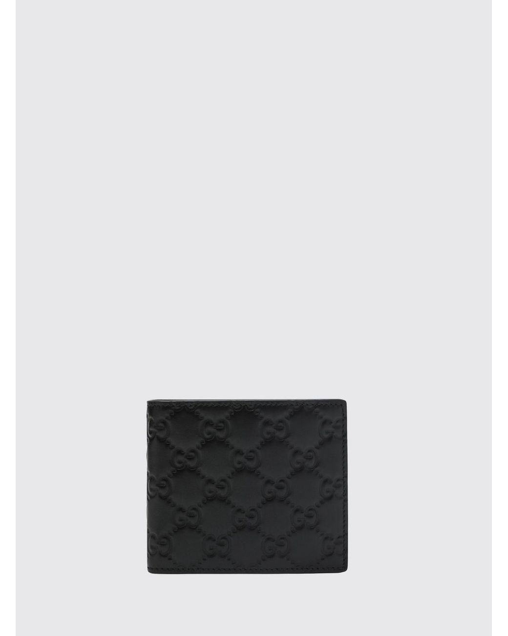 Gucci White Gg Emblem Embossed Leather Wallet for men