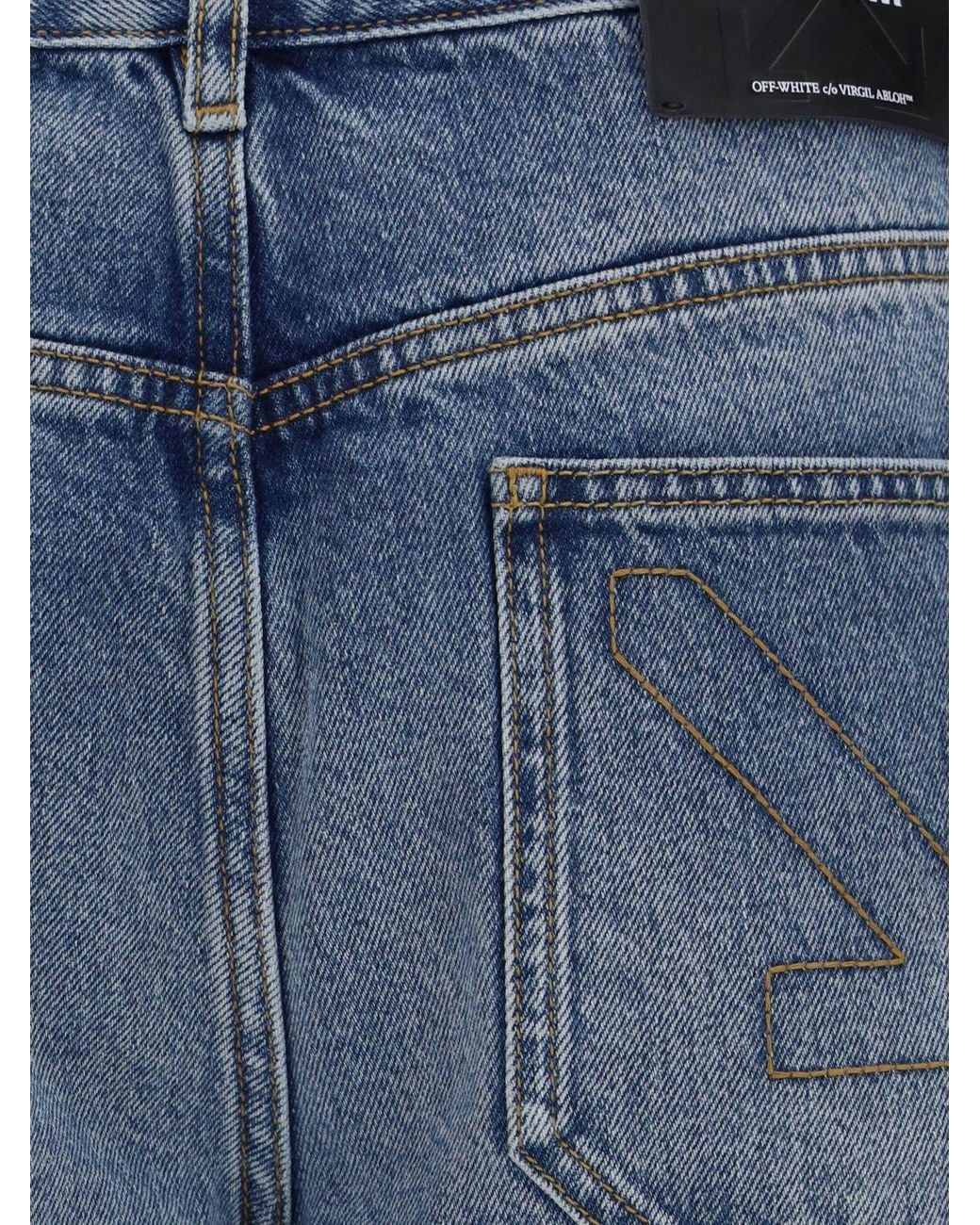 Off-White c/o Virgil Abloh Blue Mid-Rise Wide Leg Jeans for men