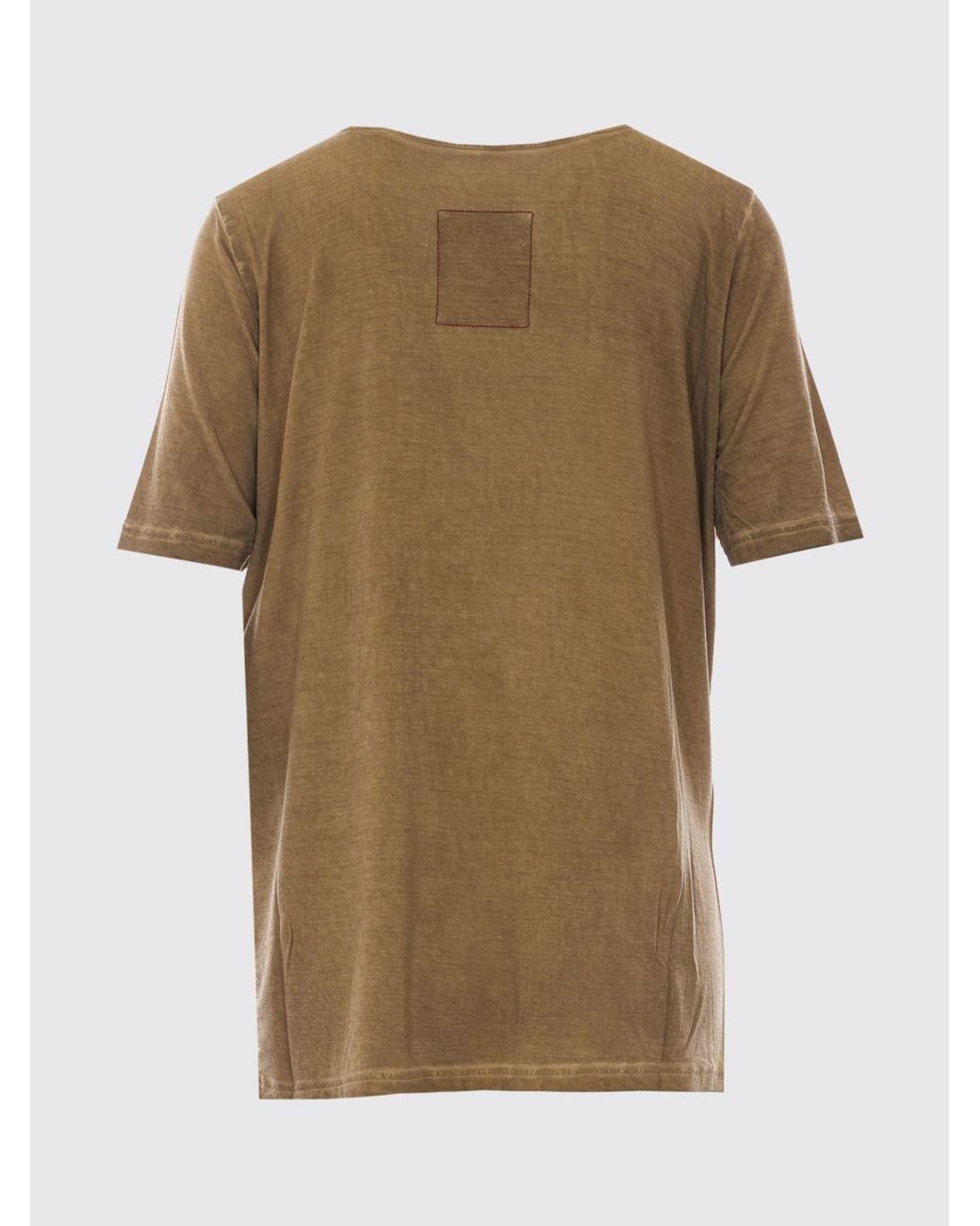 Uma Wang Brown Draped Short-Sleeve Modal Crewneck Top
