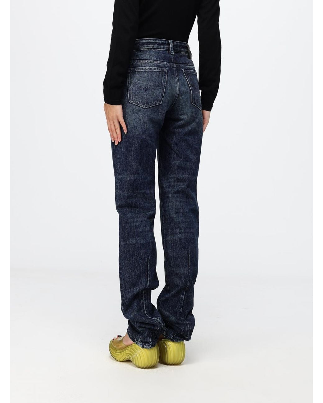 DIESEL Blue D-Heel High-Waisted Straight-Leg Denim Jeans