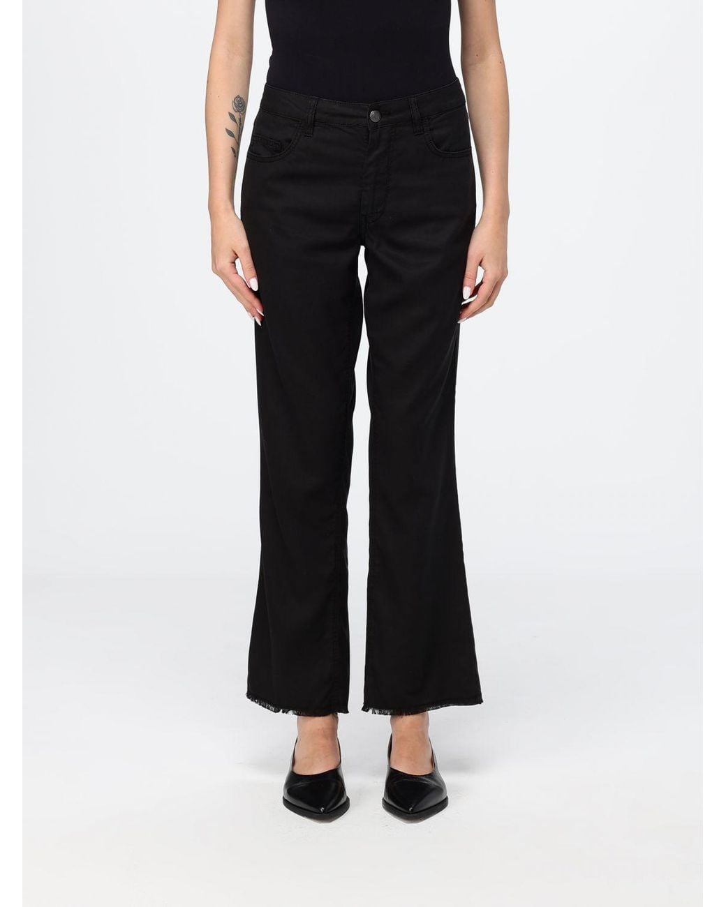 Fay Black Mid-Rise Flared Jeans