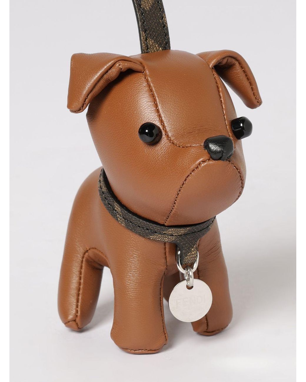 Fendi White Dog Keychain for men