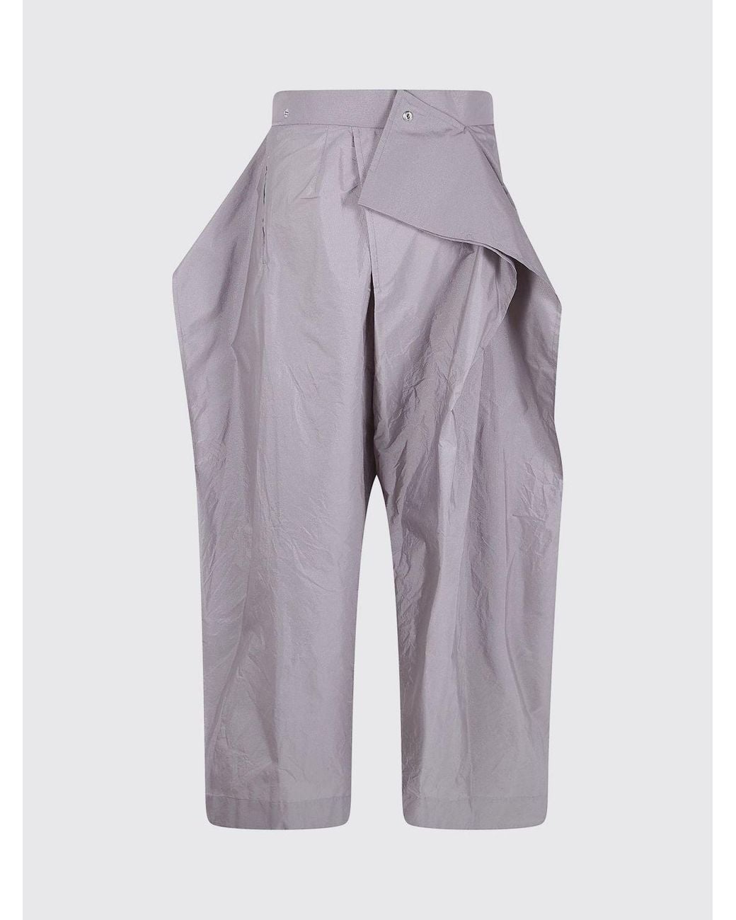Issey Miyake Purple Akimbo High-Waisted Wide-Leg Trousers With Asymmetric Design