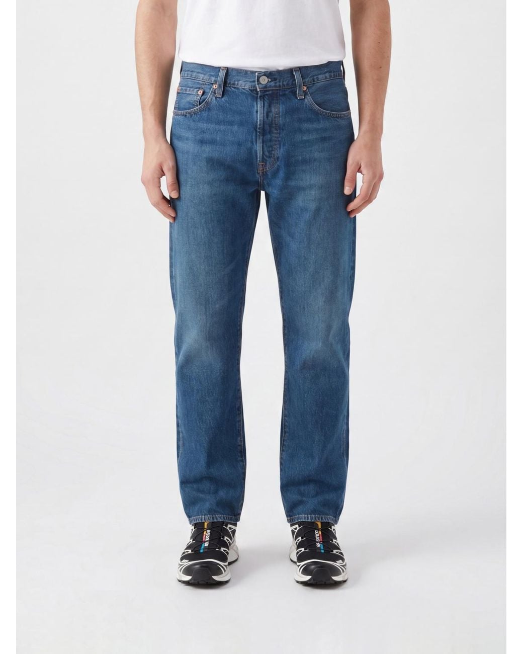 Levi's Blue 5-Pocket Straight-Fit Cotton Jeans for men