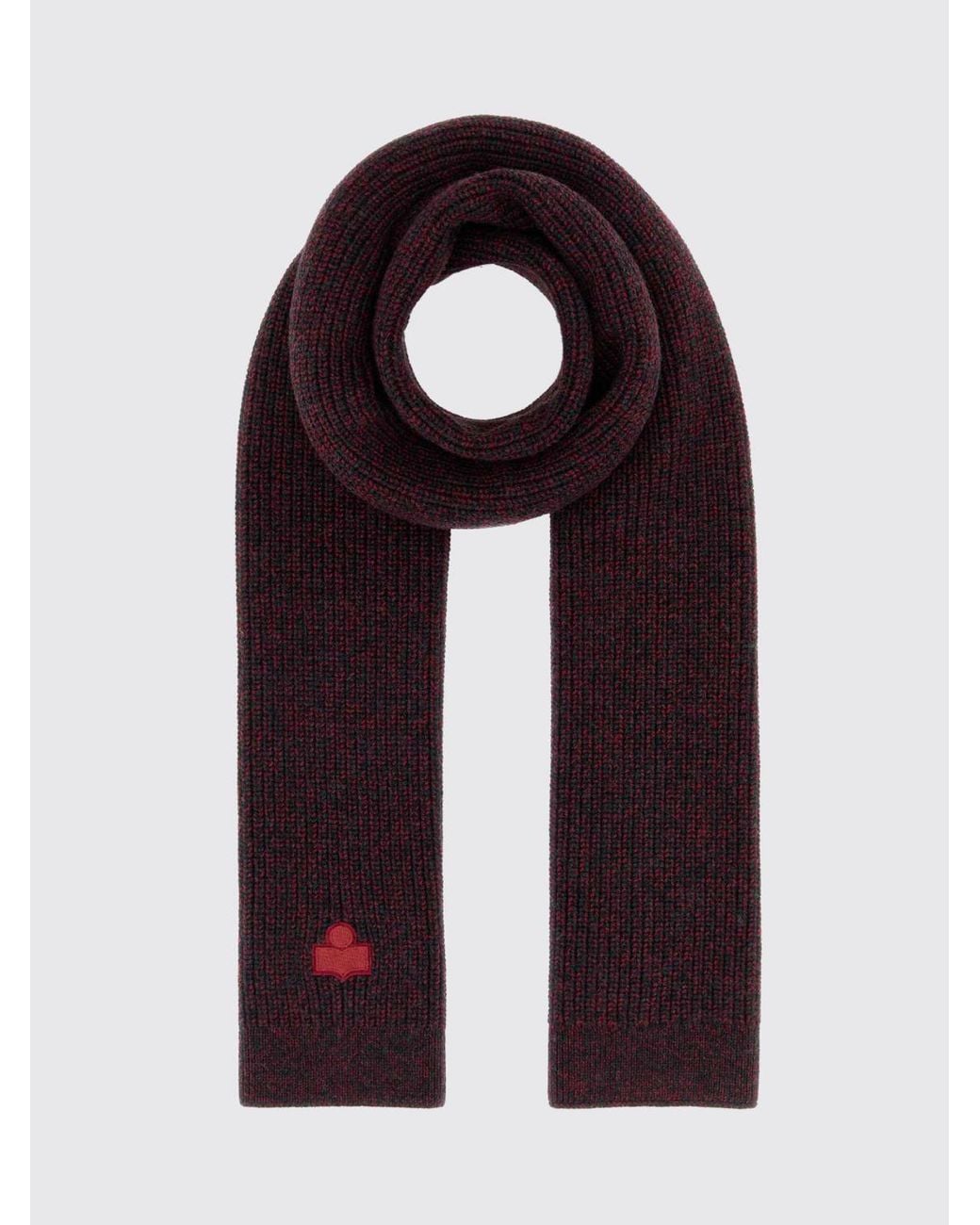 Isabel Marant Blue Pure Merino Wool Scarf With Tone-On-Tone Embroidered Logo