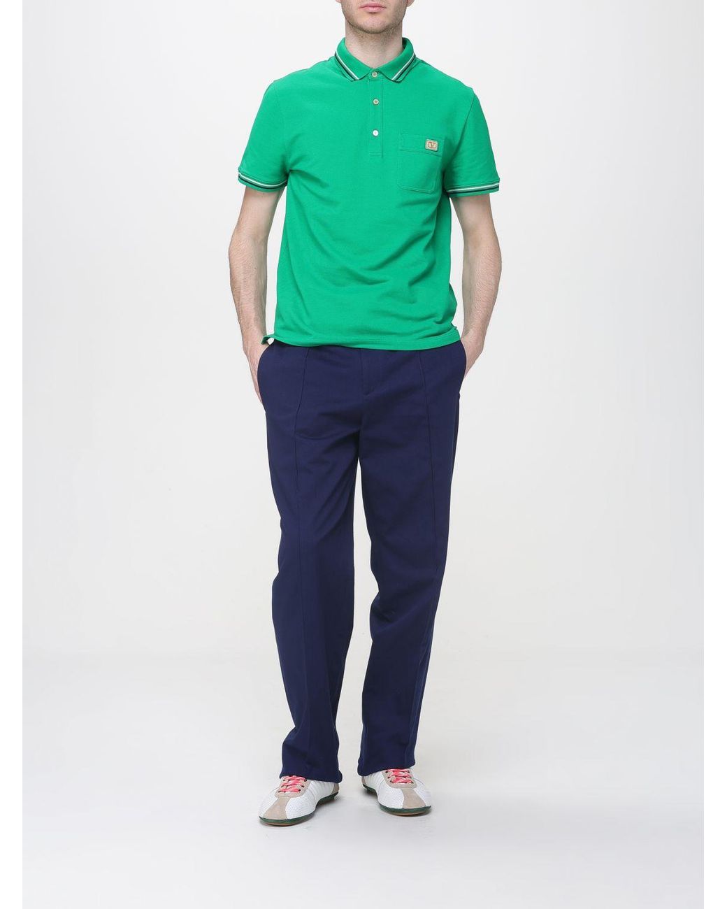 Valentino Green Cotton Polo Shirt With Logo for men