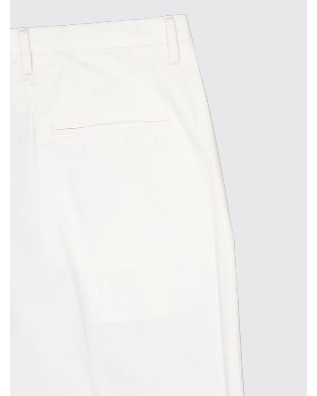 Boglioli White Slim Fit Linen Tailored Trousers With Off-Centre Closure for men