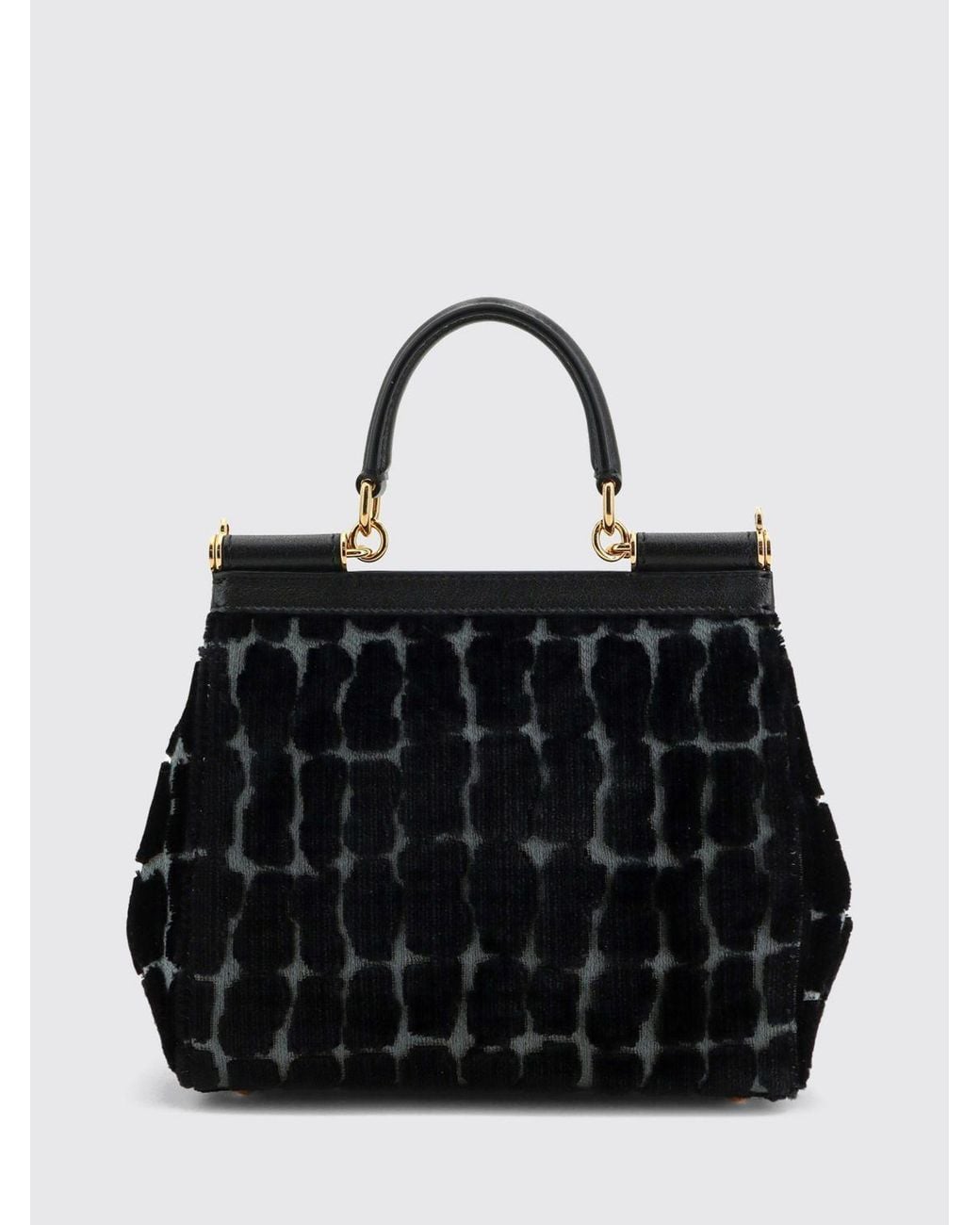Dolce & Gabbana Black Dolce &Amp Gabbana Sicily Velvet And Calfskin Handbag