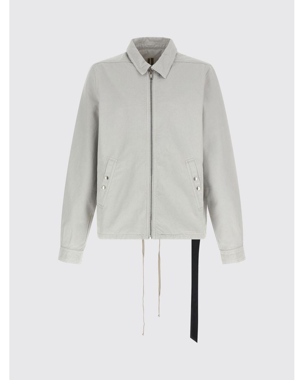 Rick Owens White Cotton Shirt Jacket for men