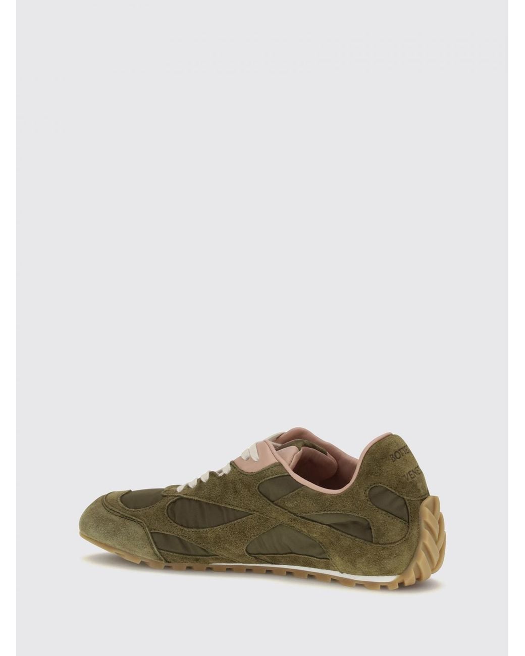 Bottega Veneta Green Orbit Suede And Nylon Sneakers With Notched Sole