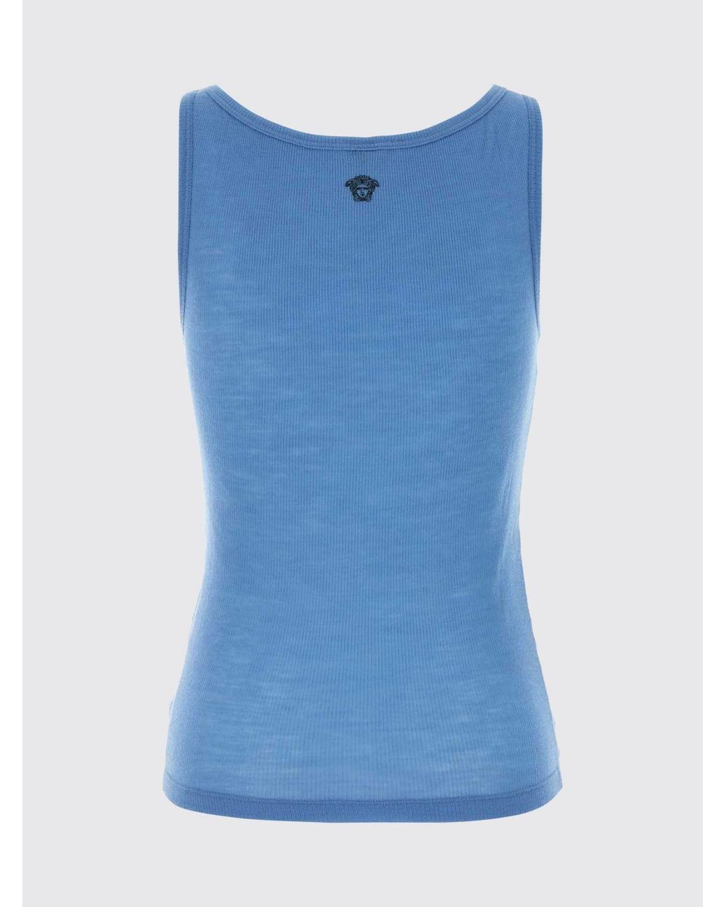 Versace Blue Medusa Virgin Wool Top