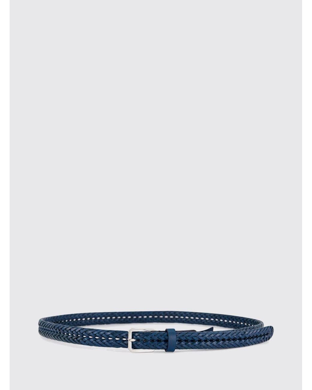 Tom Ford White Adjustable Woven Calfskin Belt With Buckle for men