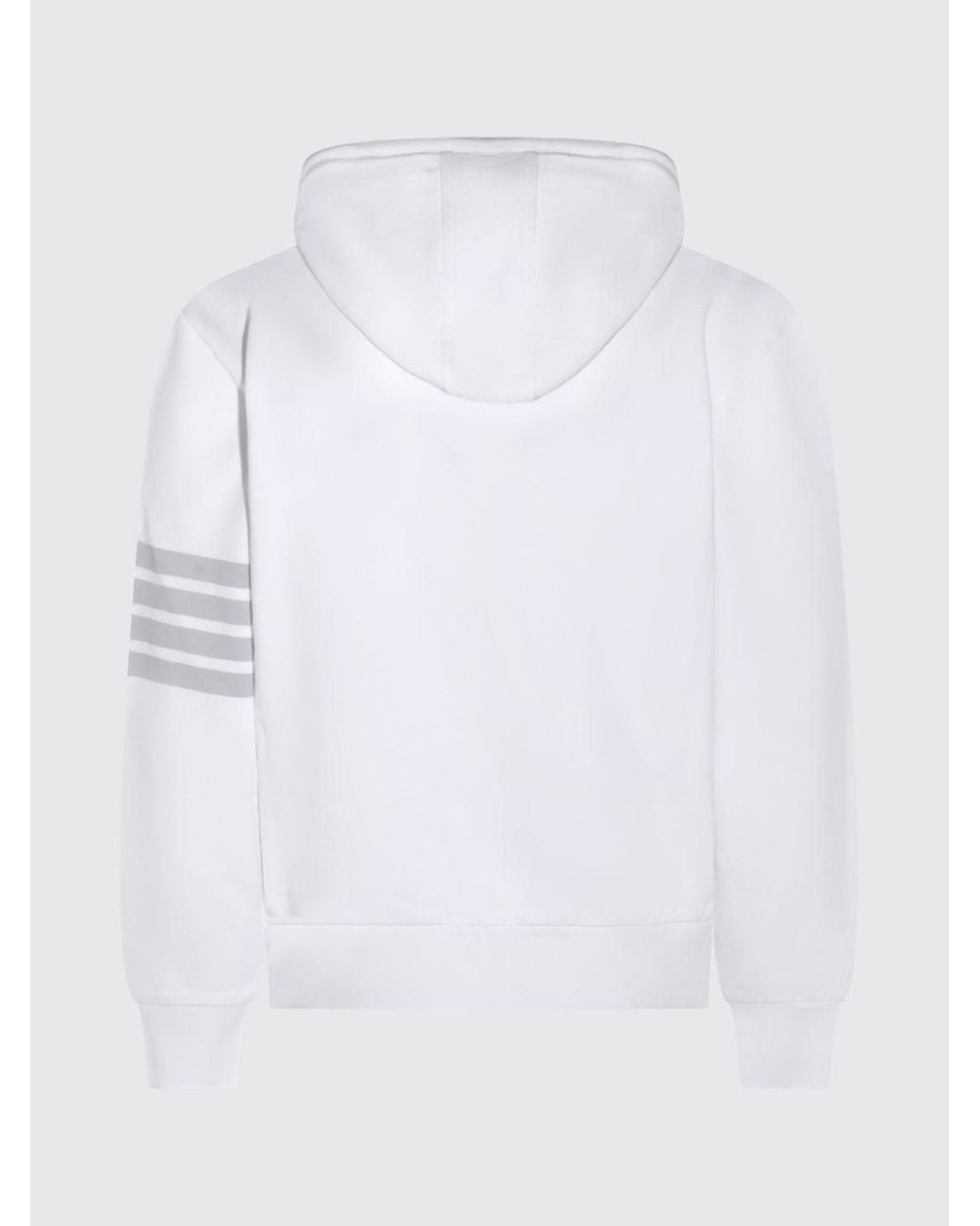 Thom Browne White Cotton Hoodie for men
