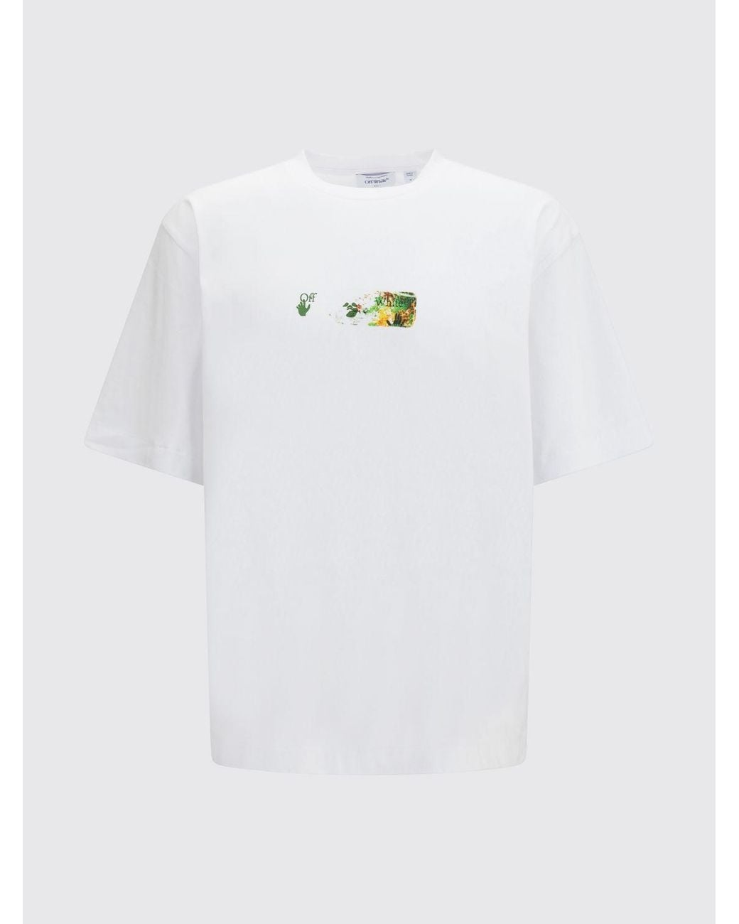 Off-White c/o Virgil Abloh White Cotton T-Shirt With Contrast Arrow Logo Print On The Back for men