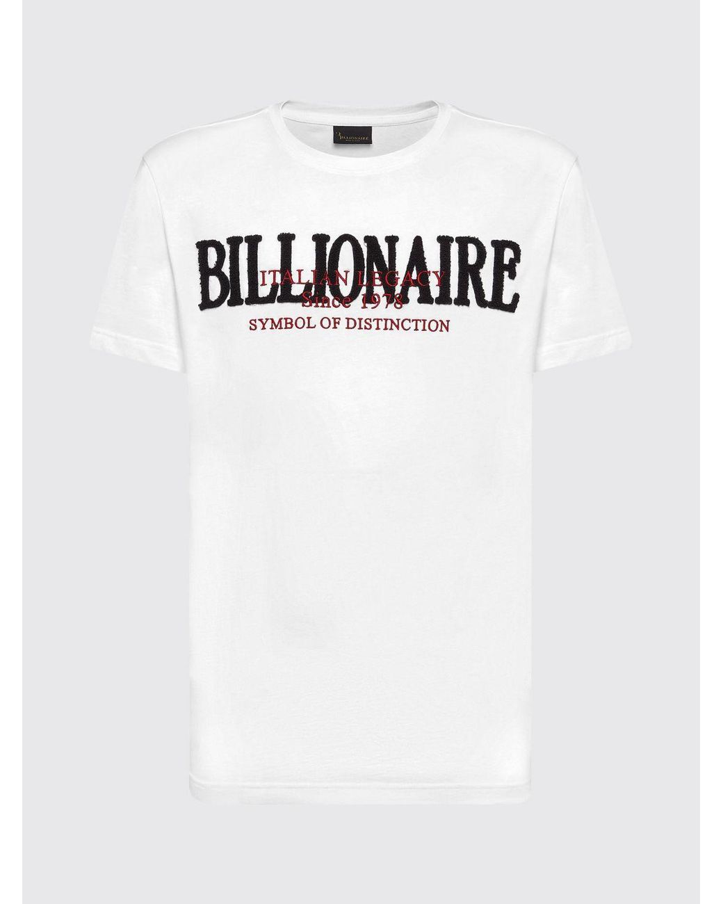 Billionaire White Cotton T-Shirt With Logo for men