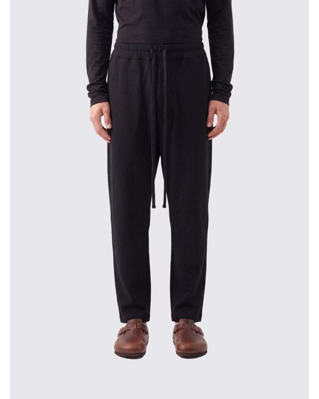 Thom Krom Black Cotton-Blend Joggers With Patch Pockets for men