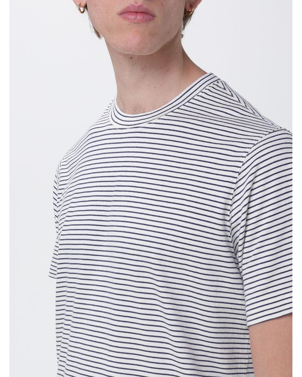 Circolo 1901 Gray Striped Cotton T-Shirt for men