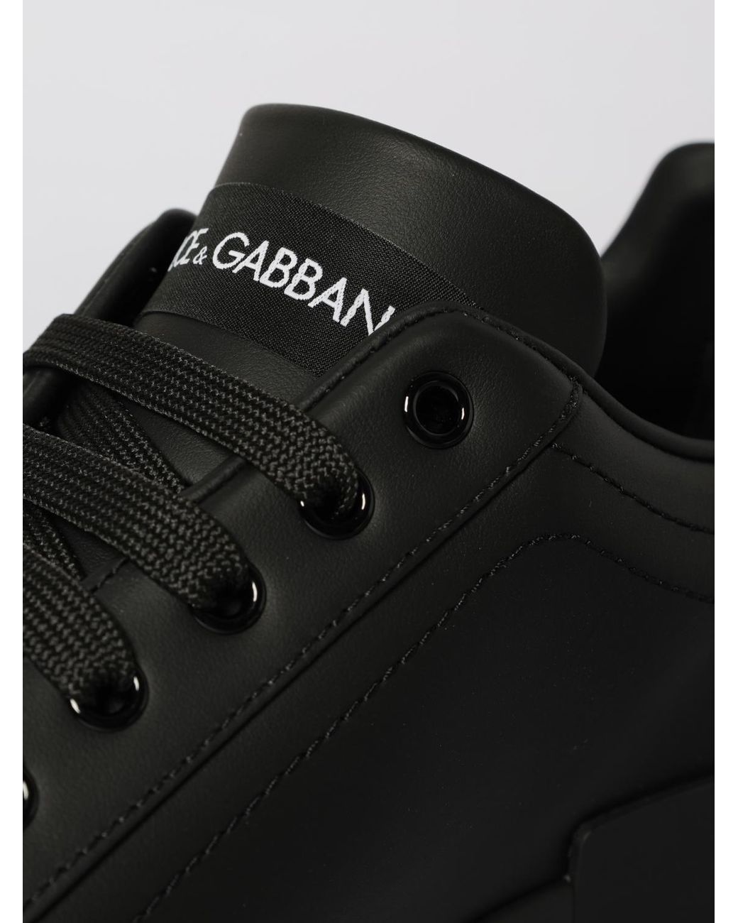 Dolce & Gabbana Black Dolce &Amp Gabbana Portofino Leather Sneakers for men