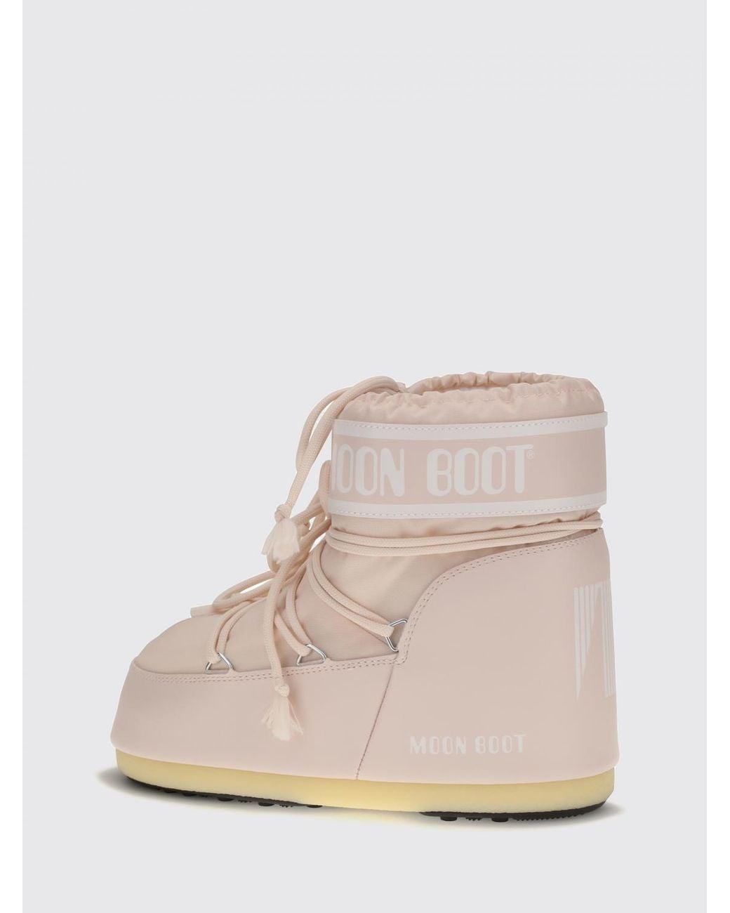 Moon Boot Natural Icon Low-Cut Nylon Snow Boots With Printed Logo