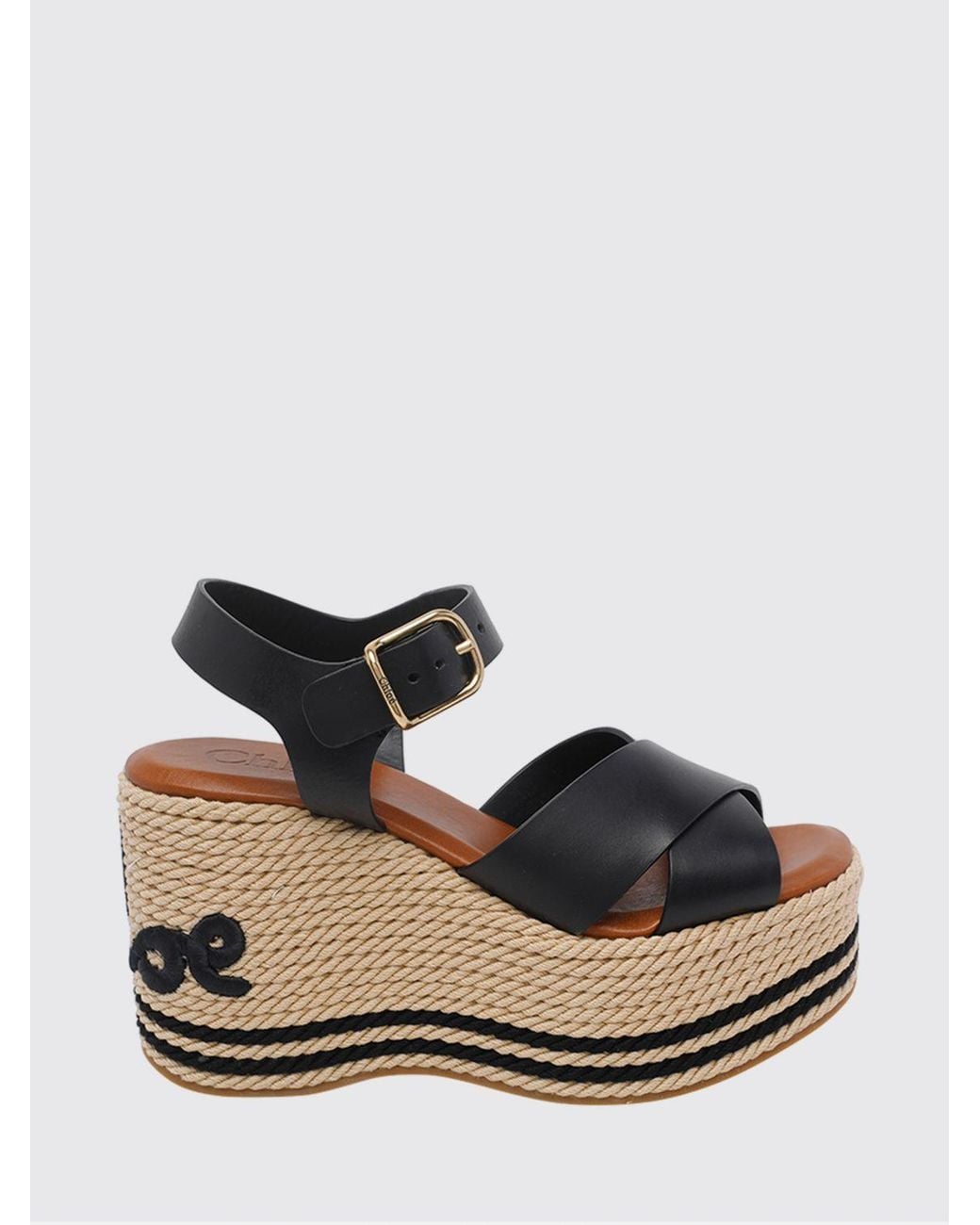 Chloé Black ChloÉ High Wedge Sandals