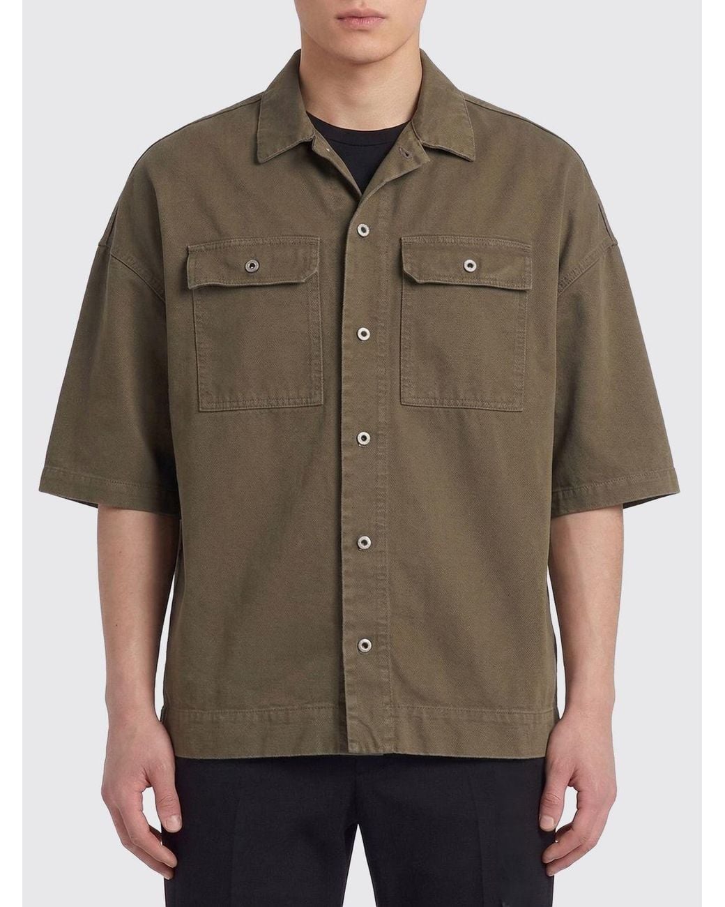 Rick Owens Green Cotton Casual Shirt for men