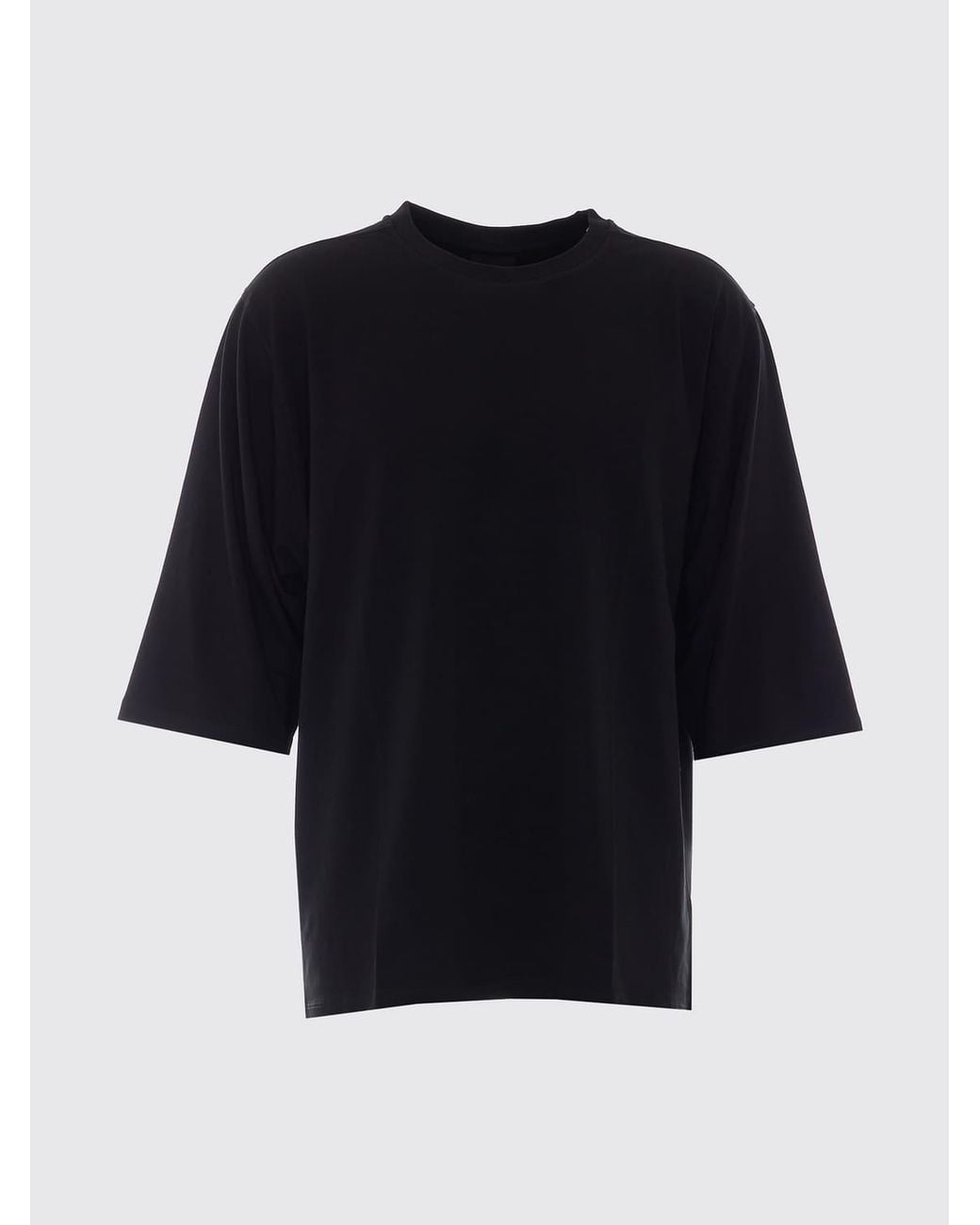 Thom Krom Black Oversized Cotton T-Shirt With Graphic Print And Contrast Logo for men
