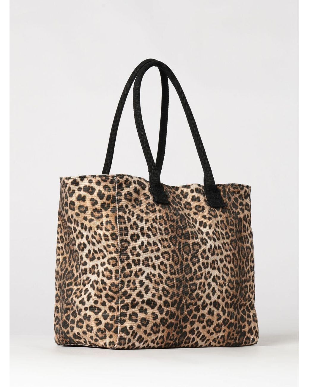 Liu Jo Natural Animal Print Canvas Tote Bag With Double Handle