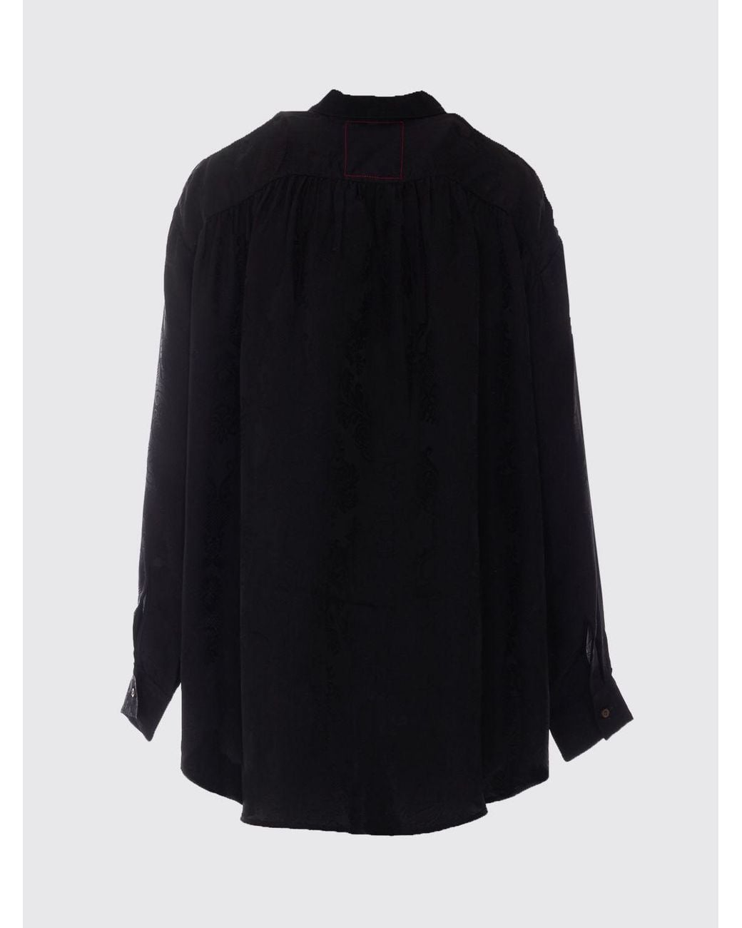 Uma Wang Blue Viscose And Cupro Crêpe Shirt With Classic Collar