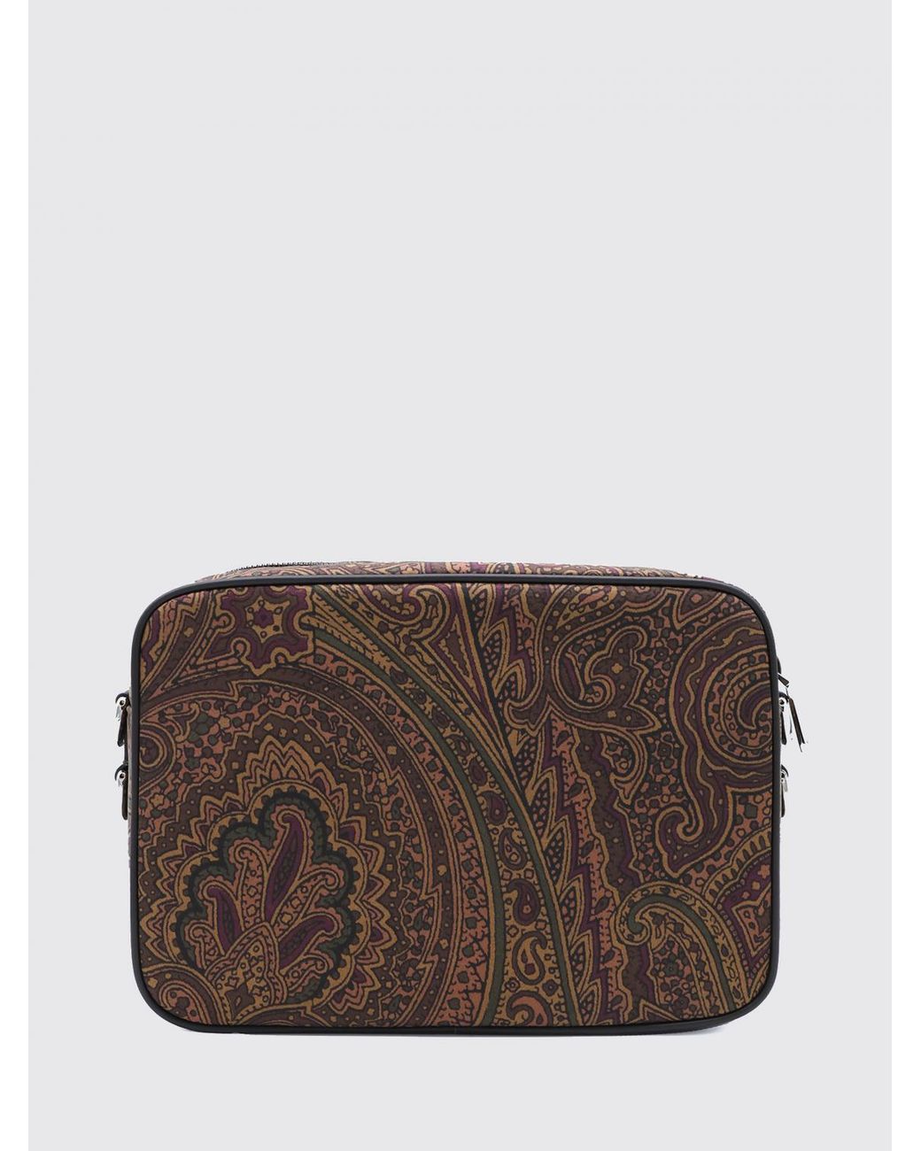 Etro Brown Arnica Paisley Print Nylon Crossbody Bag With Pegaso Logo for men