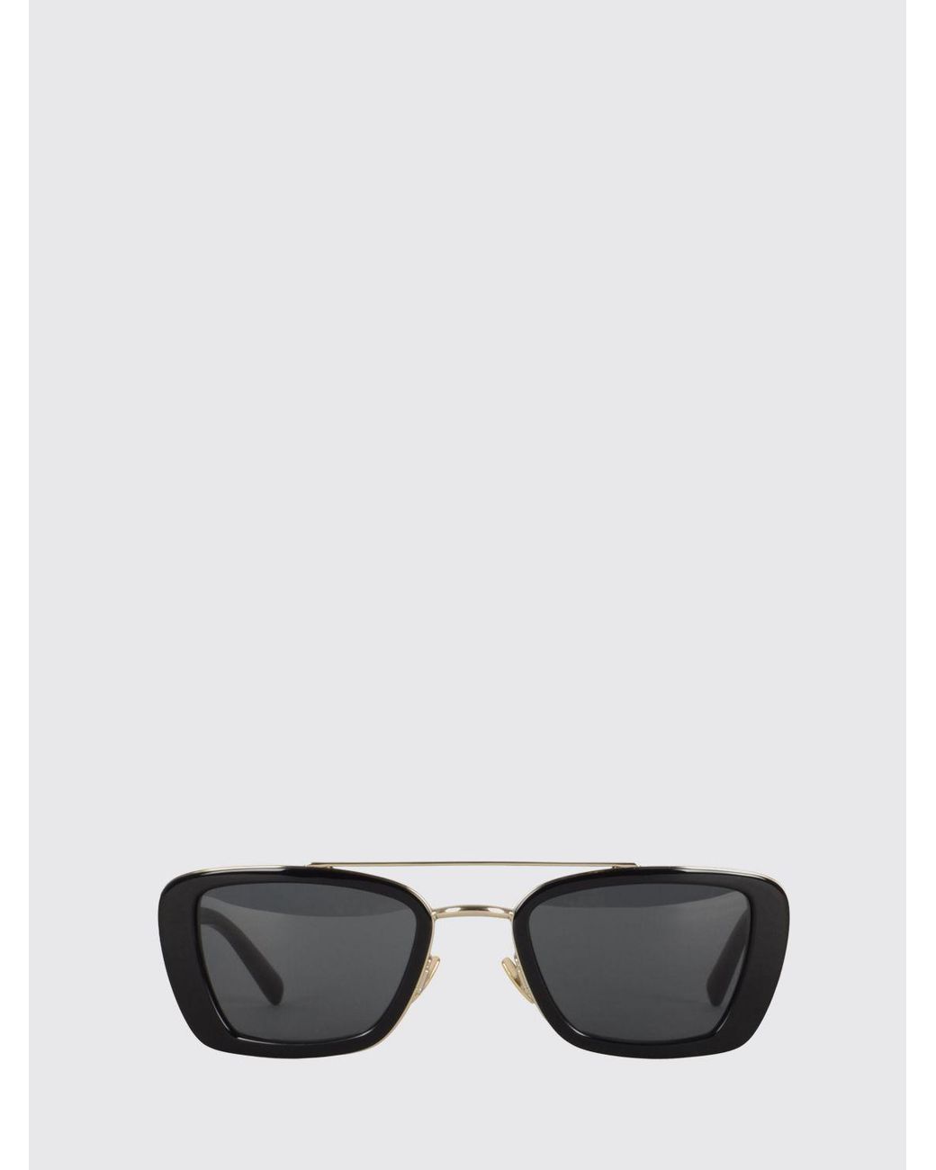 Saint Laurent White Tortoiseshell Cat-Eye Sunglasses With Metal Double Bridge for men