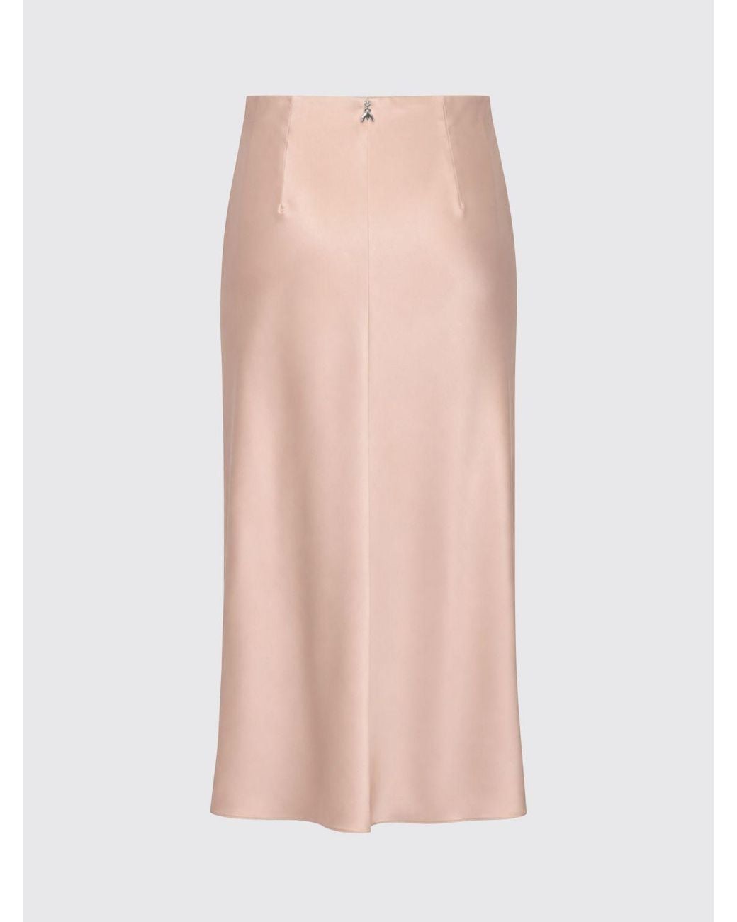 Patrizia Pepe Pink High-Waisted Satin Midi Pencil Skirt With A Slim Fit