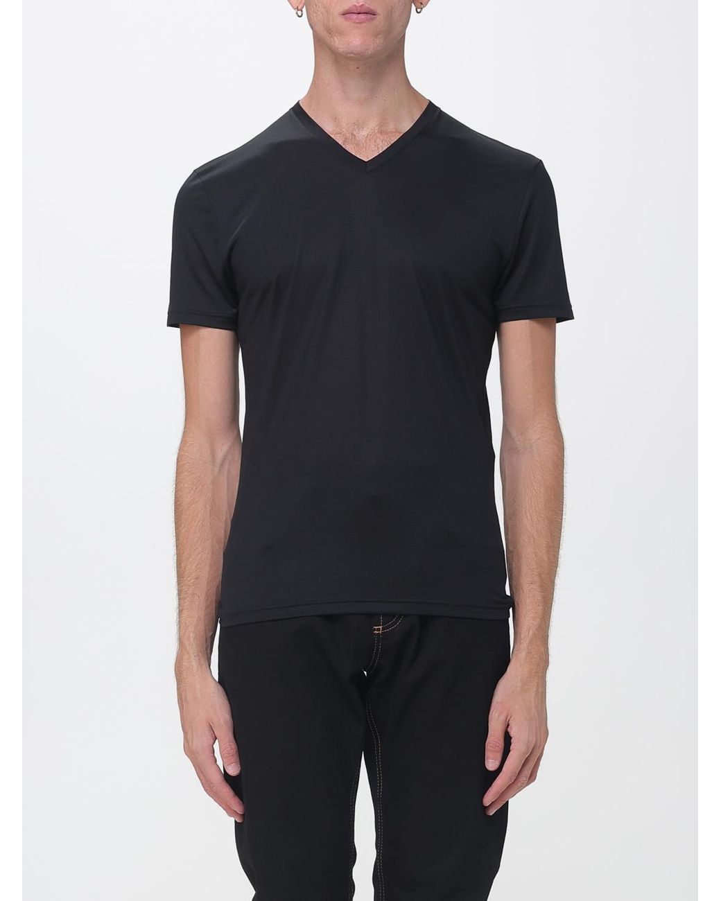 Gucci Black V-Neck Slim Fit Stretch Modal Jersey T-Shirt for men