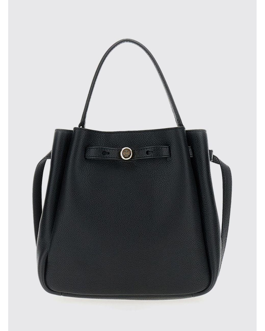 Tory Burch Black Romy Grained Leather Bucket Bag