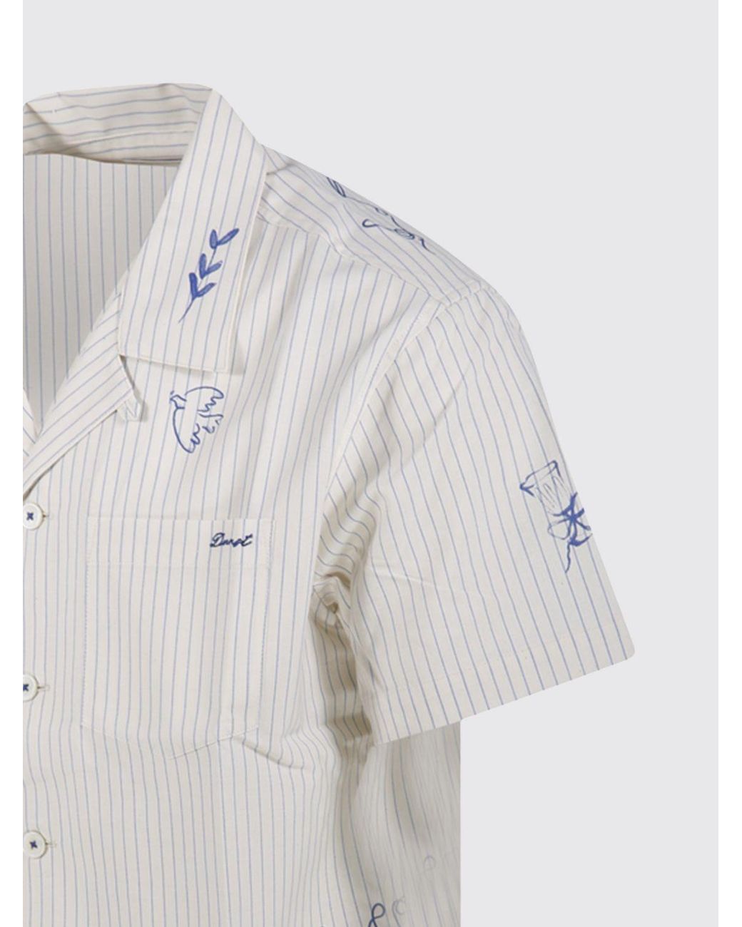DUNST White Printed Casual Cotton Blend Shirt for men