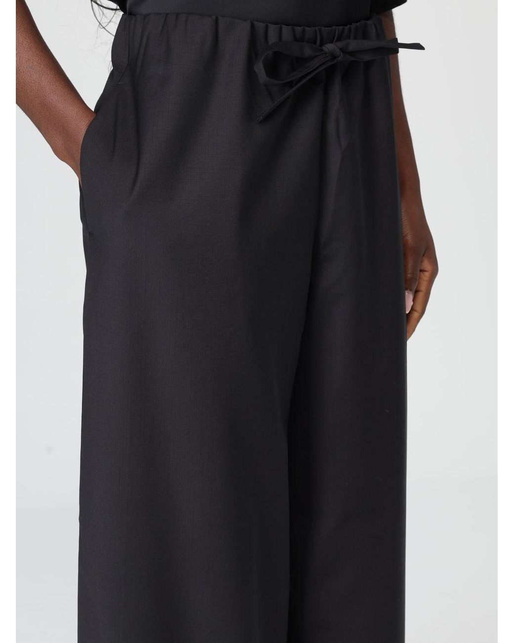 Totême  Black Wool Drawstring Trousers