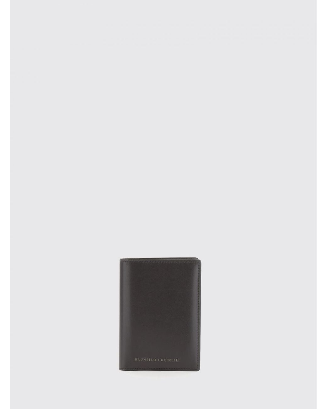 Brunello Cucinelli White Bifold Leather Wallet With Contrasting Logo