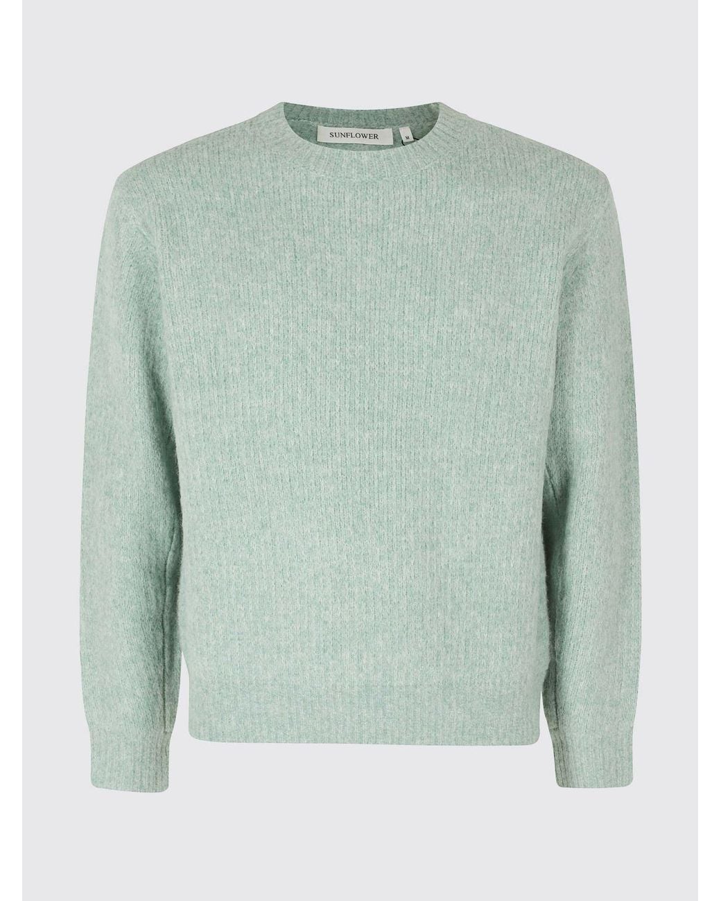 sunflower Green Yak And Alpaca Wool Blend Crewneck Jumper for men