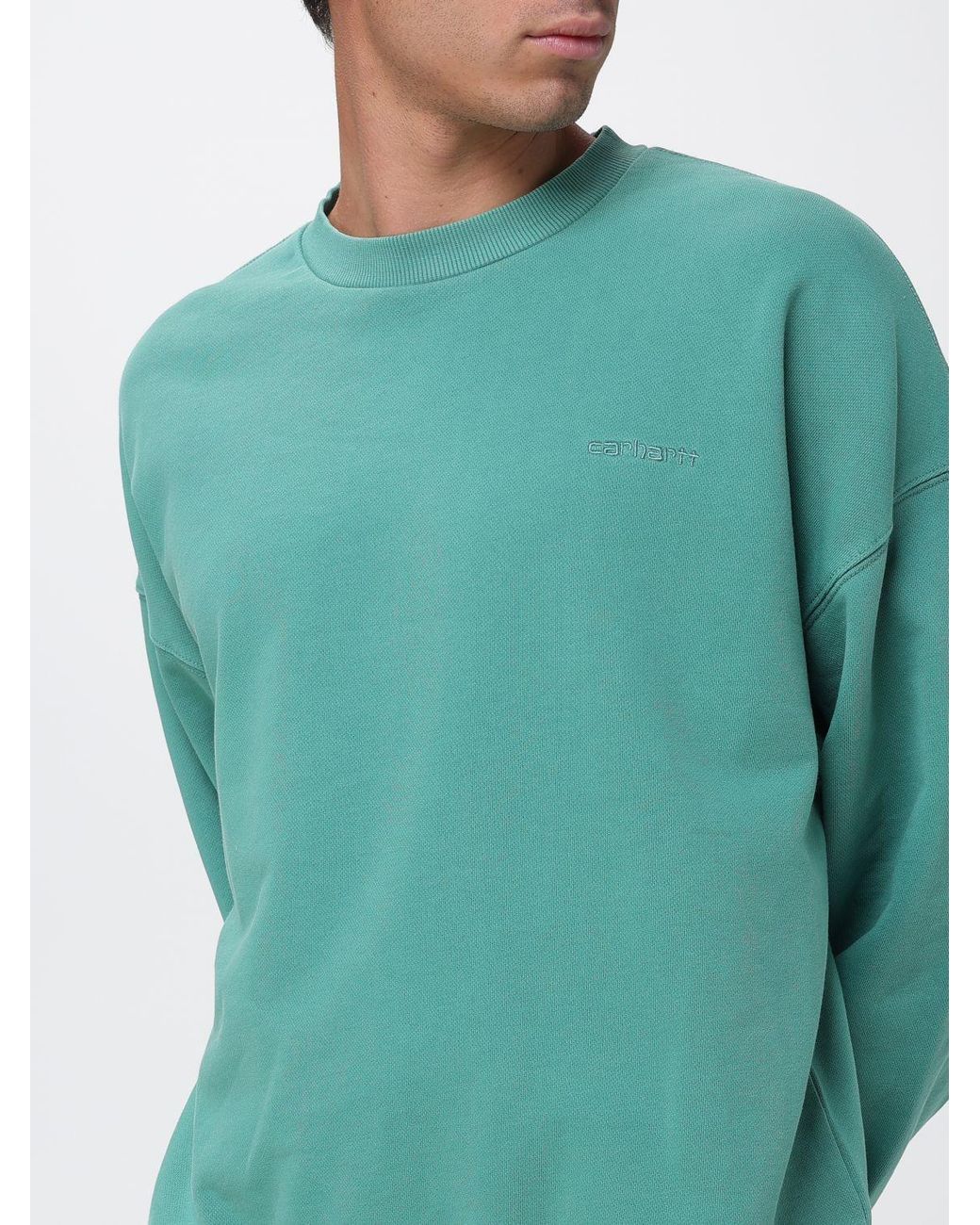 Carhartt Green Cotton Crew Neck Sweatshirt for men