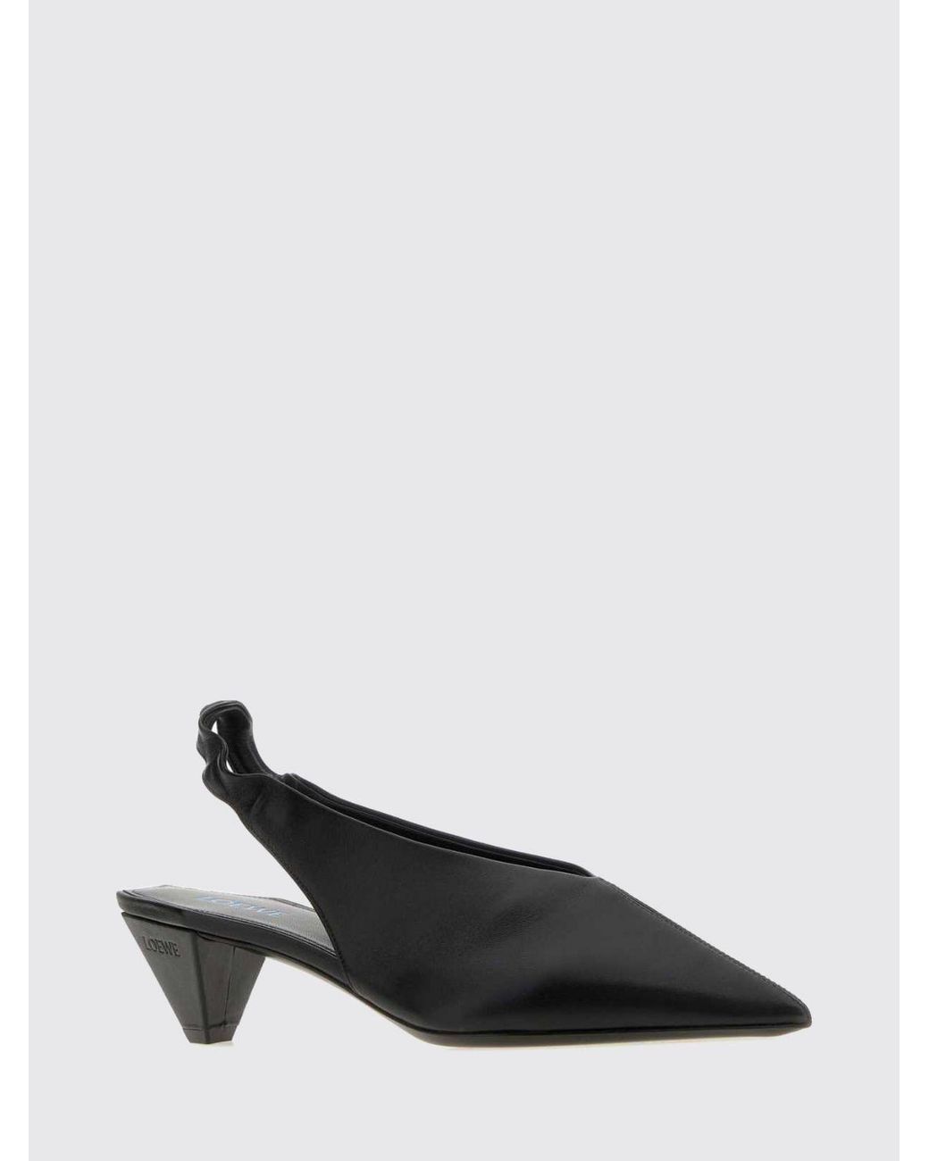 Loewe Black Origami Cubic Lambskin Slingback Pumps With A Low Cone Heel