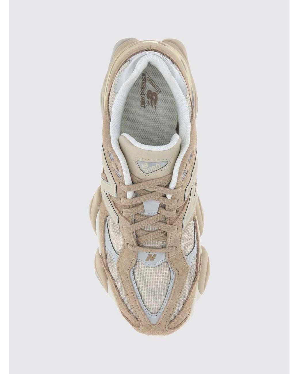 New Balance White 9060 Suede And Mesh Trainers With An Oversized Design for men