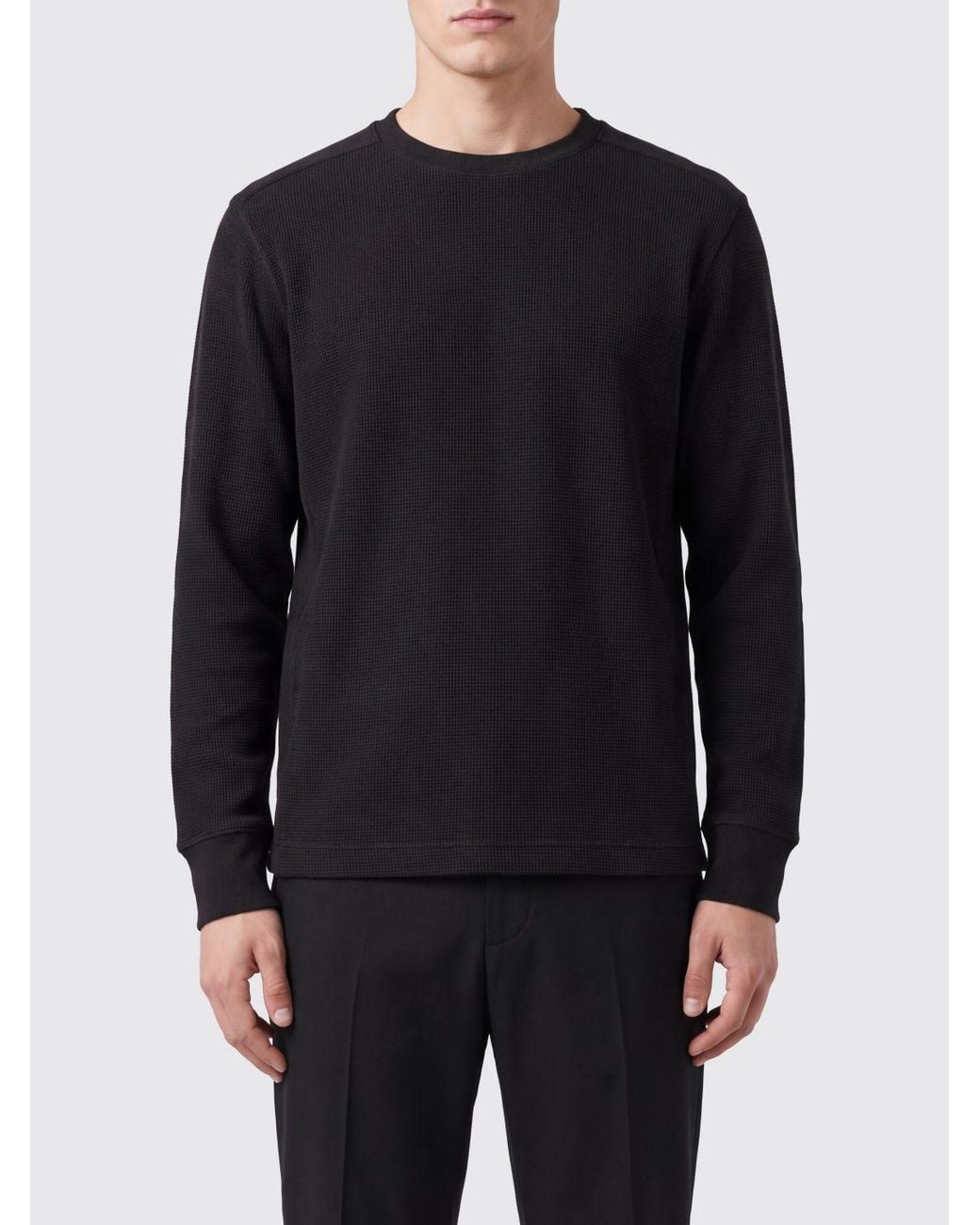 Entire studios Black Crewneck Cotton Jumper With Long Sleeves And Elasticated Cuffs for men