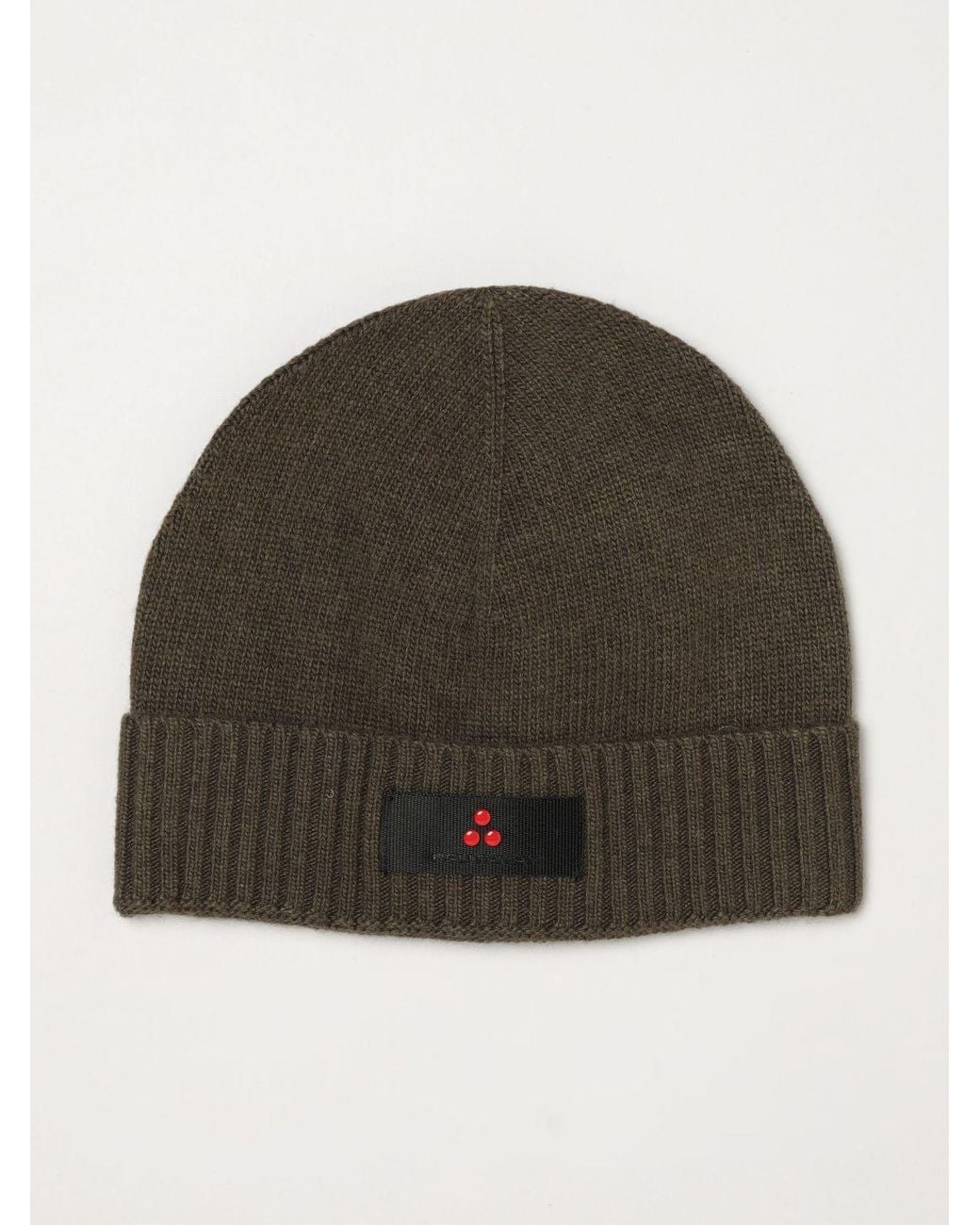 Peuterey Beanie-Mütze Aus Woll-Kaschmir-Mischung Mit Umschlag Und Logo-Patch in Green für Herren