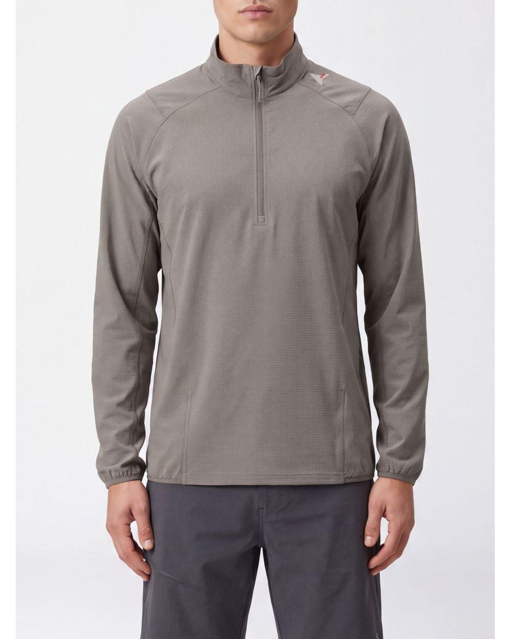 Roa Gray Slim Fit Half-Zip High Neck Sweatshirt for men